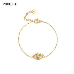 Pulsera Amy Amy Fashion con forma de ojo, cadena de circonia plateada, regalo de joyería para mujer, estilo moderno P0083 - Product Image 2