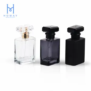 HOMAY packaging wholesale 30ml 50ml 75ml 100ml empty luxury flat square spray fragrance perfume bottle