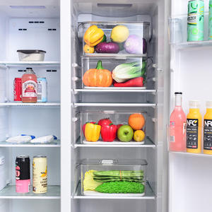 Caja de almacenamiento de plástico transparente para refrigerador, juego de almacenamiento de sellado de mantenimiento fresco por inyección para cocina, comida, verduras, frutas - Product Image 4