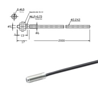 Sensor de Fibra Óptica de Uso Industrial Resistente a Altas Temperaturas, Reflexión Difusa, Impermeable, Resistente al Desgaste, Alta Estabilidad M4M6