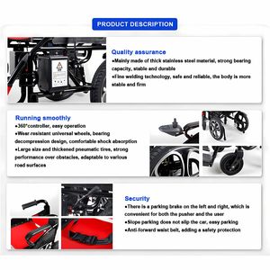 Precio barato 24V 12Ah batería plegable eléctrica automática Silla de Ruedas de viaje al aire libre silla de ruedas de acero para discapacitados - Product Image 2