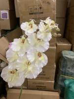 Vente chaude Style populaire Orchidée artificielle en latex au toucher réel 9 têtes Orchidées à volants pour la maison Mariage Salon Décoration du Nouvel An