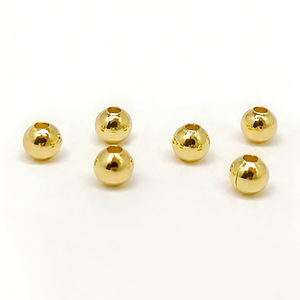 18k Gold Plated <b>Copper</b> Round Beads 6mm Loose Spacer Beads For <b>Bracelet</b> Making DIY Jewelry Components - Product Image 3