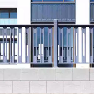Rampe de protection légère en alliage d'aluminium et acier inoxydable, résistante à la rouille, pour balcon extérieur, escalier, villa, cour et jardin - Product Image 4