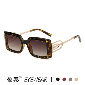 Lunettes de soleil carrées Yingtai, monture en plastique et métal, protection UV400, unisexes, mode - Product Image 2