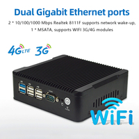 Ordinateur embarqué sans ventilateur Adipcom MFC-1000 Mini PC Intel Celeron J1900/J1800 2*RS232 DDR3 WIFI3G4G Prise en charge du système d'exploitation En stock Noir