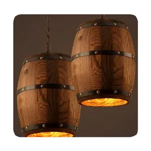 Nueva lámpara de barril de techo, accesorio colgante de barril de vino de madera, iluminación colgante adecuada para Bar, cafetería, luces, restaurante Atomasphere La