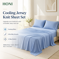 HONI Ventes chaudes Draps et taies d'oreiller en viscose / coton 200TC de style moderne, couleur unie, taille King, 4 pièces, doux, pour la chambre à coucher