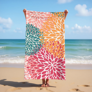 Asciugamano da spiaggia Hdj 70x150 cm con stampa floreale ad asciugatura rapida per piscina e spiaggia - Product Image 2