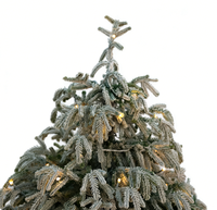 Mini sapin de Noël floqué de haute qualité avec écran LED - Sapin artificiel en pot de 1,20 m, enneigé, personnalisable pour la maison