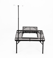 Table de gril Portable pour l'extérieur Table de support de gril pliante en aluminium pour Camping en plein air pique-nique BBQ léger hauteur réglable