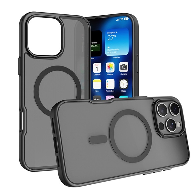 Wholesale High Quality Frosted Translucent Back Cover Wireless Charging Magnetic Phone Cases for iPhone 13 14 15 16 Pro Max