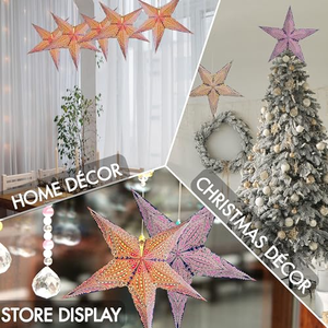 Décoration étoile creuse à suspendre, étoile suspendue de Noël, décoration en papier en forme d'étoile - Product Image 3