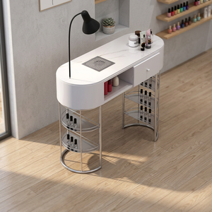 Table de manucure blanche en gros avec chaises – Table de manucure simple pour salon de beauté à vendre - Product Image 5