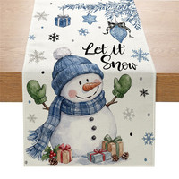 Nouveau chemin de table de Noël 2026, imprimé Père Noël et rennes, décoration de table de fête, nappe décorative