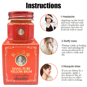 Thai Siang Pure Balm Ointment Alleviate Mosquito Bites Itch Headache Dizziness Muscle <strong>Pain</strong> Nasal Congestion External Use 2 Year - Product Image 3