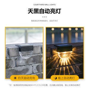 <b>Solar</b> Garden <b>Light</b> Wall Mount Led Outdoor Waterproof <b>Solar</b> Powered For Patio <b>Deck</b> Stairs - Product Image 4