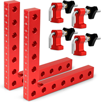 2 Paket Klem Sudut Persegi 90 Derajat dari Aluminium Alloy 5.5" X 5.5" (14 X 14cm) untuk Set Peralatan Pertukangan Kayu