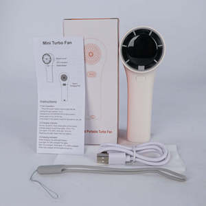 Portable Handheld <b>Bladeless</b> High-speed Turbine Cooling Digital Display Electric Plastic USB Mini Charging <b>Fan</b> - Product Image 2