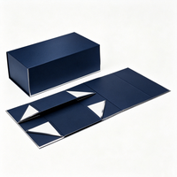 Boîte cadeau en carton rigide personnalisée, boîte d'emballage en papier noir, boîte pliante de luxe pour mariage, cosmétiques, bougies, fleurs