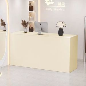 Long comptoir de réception noir pour les magasins de mode, les salons de beauté, les magasins de chaussures et les hôtels - Product Image 6