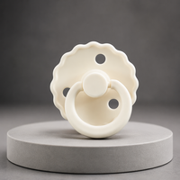 Sucette bébé professionnelle Meitai en silicone, beige crémeux, non toxique, écologique, sans BPA, à fleurs festonnées, 0-12 mois