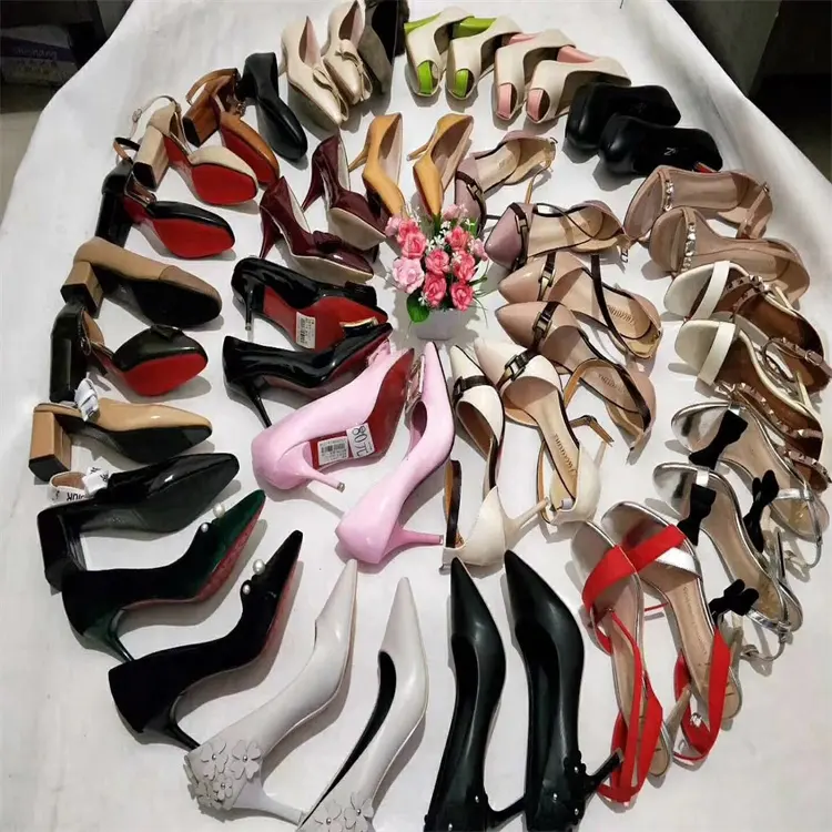 fashion stock cut label mix stock factory price fashion women ladies high-heel used shoes mixed style cheaper China In Stock