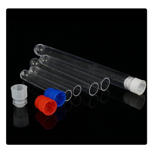 Tubos de ensayo desechables de plástico Chengbao de 16x150 mm y 12x100 mm con tapones para almacenamiento de muestras de laboratorio - Product Image 4