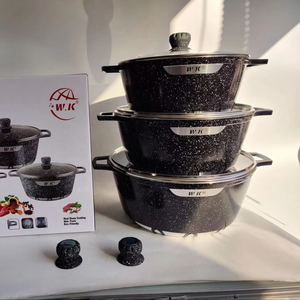 <span class=keywords><strong>Original</strong></span> Fabrik 6-teiliges Großvolumiges 32-36-40 cm Hot Pot <span class=keywords><strong>Set</strong></span> Aluminium Strahlungsheizkocher Antihaft-Kochtopf Granit-Kochgeschirr-<span class=keywords><strong>Set</strong></span> - Product Image 2