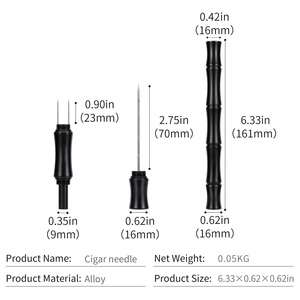 CIGARLOONG Outil à cigares 4 en 1, aiguille à cigares double taille, 1 pièce, accessoires <span class=keywords><strong>de</strong></span> perçage en <span class=keywords><strong>bambou</strong></span> multifonctionnels <span class=keywords><strong>de</strong></span> style classique - Product Image 5