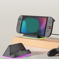 Station de charge portable avec base lumineuse RGB pour Nintendo Switch 2, compatible Switch/Switch OLED – Support de charge pour console