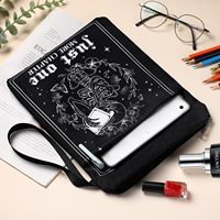 Pochette en velours zippée personnalisée, imprimée et brodée, pour cartes de tarot / livres bibliques