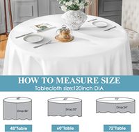 Nappes de table rondes en polyester blanc uni de luxe pour les événements de banquet de fête de mariage