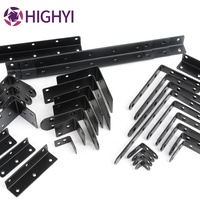 HIGHYI armoire en gros supports en forme de L angle de 90 degrés support d'étagère mural placard raccords de connecteur noir
