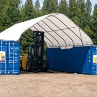 Abri pour conteneur maritime à toit en pente imperméable, assemblage rapide, structure en acier, auvent en PVC pour atelier de stockage extérieur portable