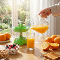 Huishoudelijke 700ML Elektrische Citruspers 25W Tweezijdige Draaimechanisme Sinaasappel- en Citroenpers met Cones, Gemakkelijk te Reinigen