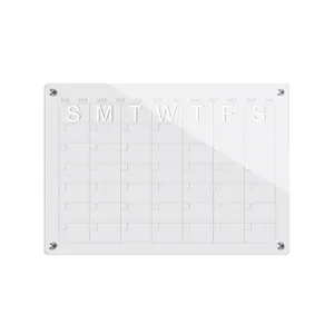 Papan perencana bulanan magnetik papan putih akrilik 30x40cm untuk penggunaan kulkas