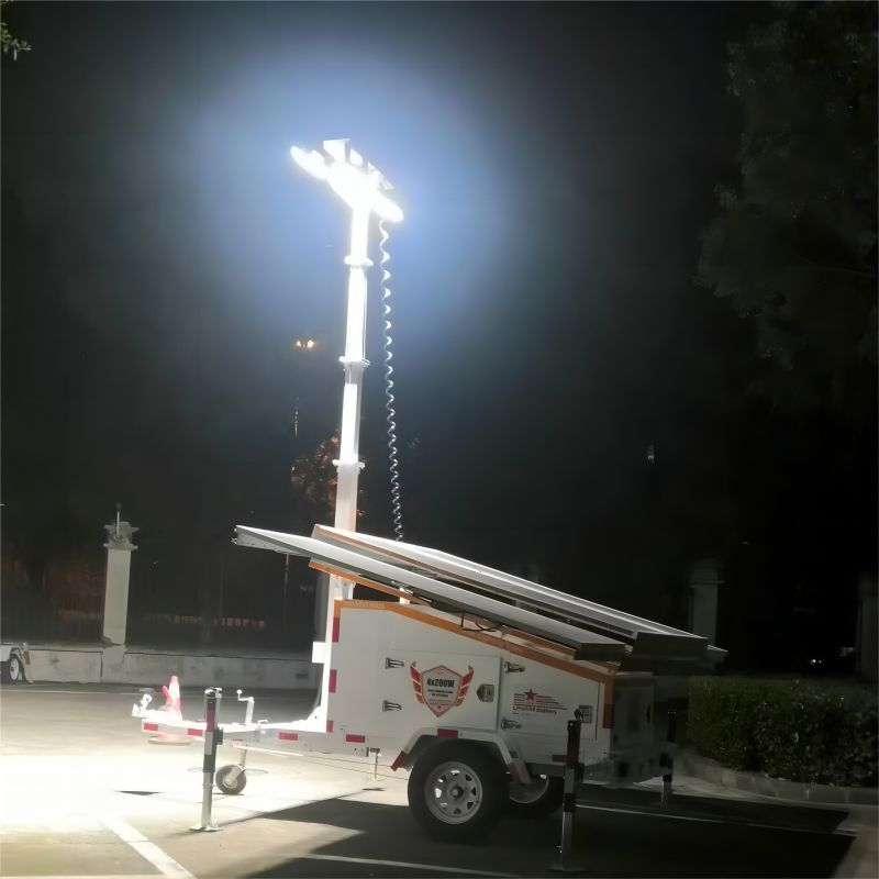 Trailer-Mounted Telescopic Solar Light Tower 4-9M Hydraulic Mast Monocrystalline Silicon Panels High-Output LED DC24V 3kW 1 Year · image 3