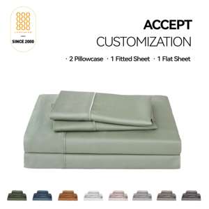 Set Sprei Modern Berbahan Viscose Bambu 100% yang Lembut dan Bernapas, dengan Kantong Dalam, Bersertifikasi OEKO-TEX Antibakteri, 4-Piece 230TC - Product Image 2