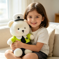 Adorable Ours en Peluche Policier Blanc, Jouet en Peluche Doux avec Uniforme, Vente en Gros de Jouets en Peluche, Fabricant de Peluches Personnalisées