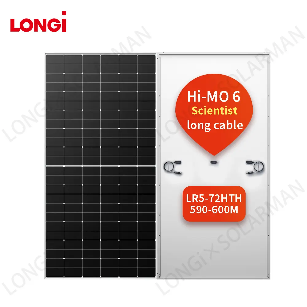 Panel solar LONGi Hi-MO 6 para científicos, 580-600M, 580W, 585W, 590W, 600W, Longi HI Mo, 5, 6, 7 Hi-MO, 6, 7, Longi