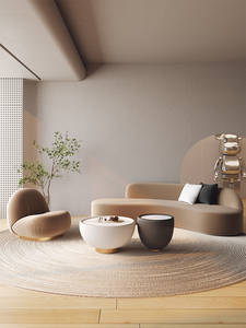 Sofá Curvo de Madera, Estilo Moderno y Simple, para Apartamentos Pequeños, Creativo, Color Marrón, para Tiendas de <span class=keywords><strong>Ropa</strong></span>, Salones de Belleza, Oficinas, Hoteles, Áreas de Descanso - Product Image 5