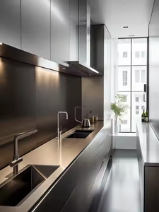 BAINENG تصميم مجاني لمدة 48 ساعة للمنزل بالكامل تصميم فاخر مخصص خزانة SS من الفولاذ المقاوم للصدأ خزانة مطبخ - Product Image 3