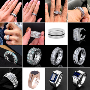 Hailer joyas 10k 14k 18k deux rangées hommes moissanite hip hop pierre or anneaux modèles pour hommes - Product Image 6