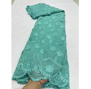 Supply Low Price Voile African Lace Making Machine Polyester And 3D Material Golden Supplier Embroidery Lace Fabric In India