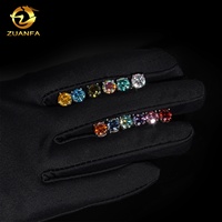 Boucles d'oreilles multicolores en moissanite pour hommes Coupe ronde 4 broches 5.0mm 6.5mm Argent 925 Boucles d'oreilles Hip Hop Pass Diamond Tester
