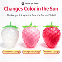 Jouets à presser en forme de fraise de grande taille qui changent de couleur - Jouet créatif anti-stress pour adultes - Jouets promotionnels en gros
