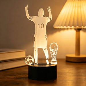 Soccer Football Fans Gift Messi Ronaldo 7/16 Colors 3D Acrylic LED Model Night <b>Light</b> - Product Image 2