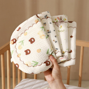 Bavoirs pour bébé en coton unisexe à imprimé animal, bavoirs en mousseline, bavoirs absorbants pour bébé, <span class=keywords><strong>bouton</strong></span> <span class=keywords><strong>pression</strong></span>, vente en gros - Product Image 1