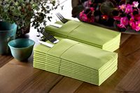 Serviettes Airlaid de haute qualité avec poche en papier de soie colorée avec logo pour restaurant hôtel fête de mariage serviettes de dîner parfaites